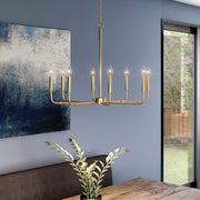 Quoizel Abner 8 Light Chandelier, Aged Brass