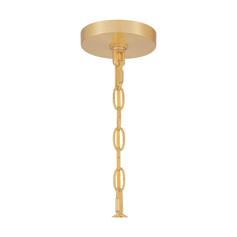 Quoizel Abner 8 Light Chandelier, Aged Brass