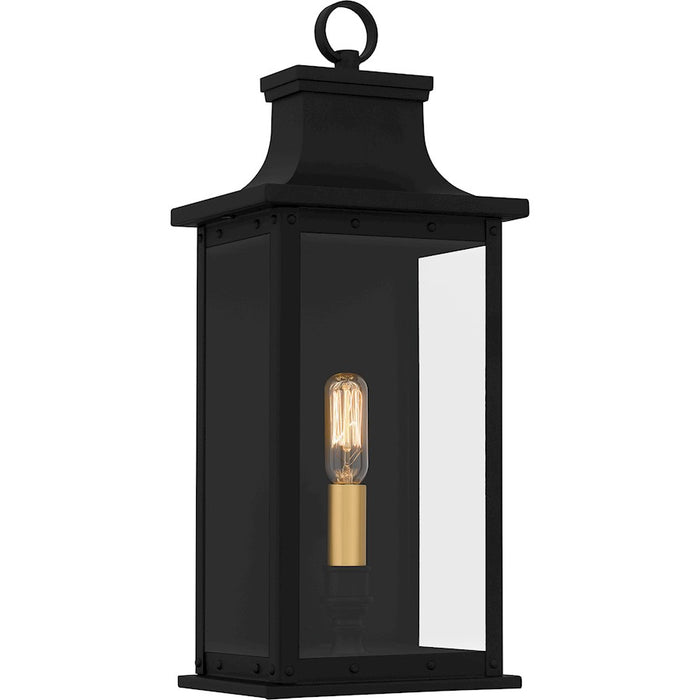 Quoizel Abernathy 1Lt Outdoor Lantern, Black/Clear Tempered Glass - ABY8407MBK