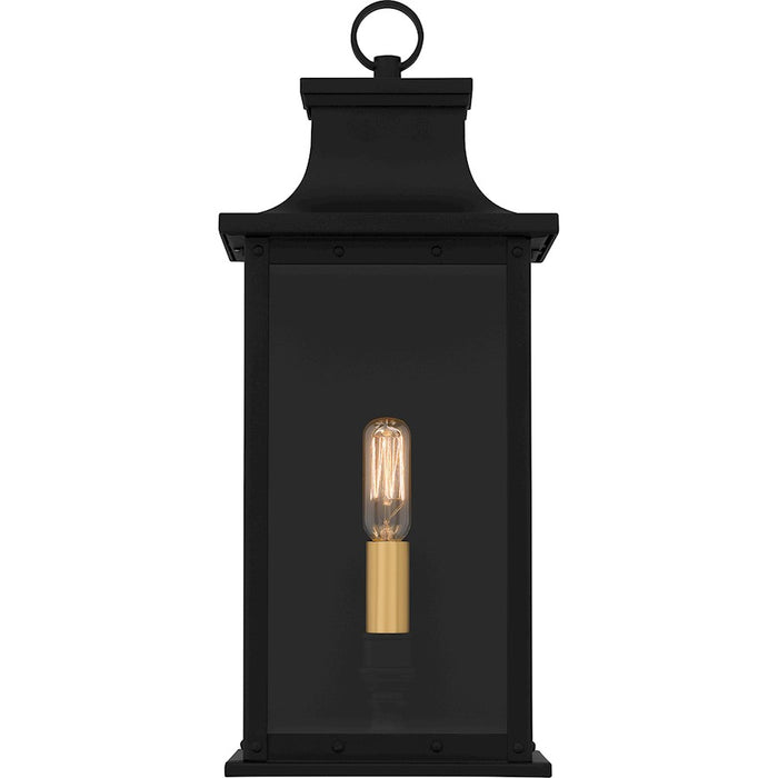 Quoizel Abernathy 1Lt Outdoor Lantern, Black/Clear Tempered Glass