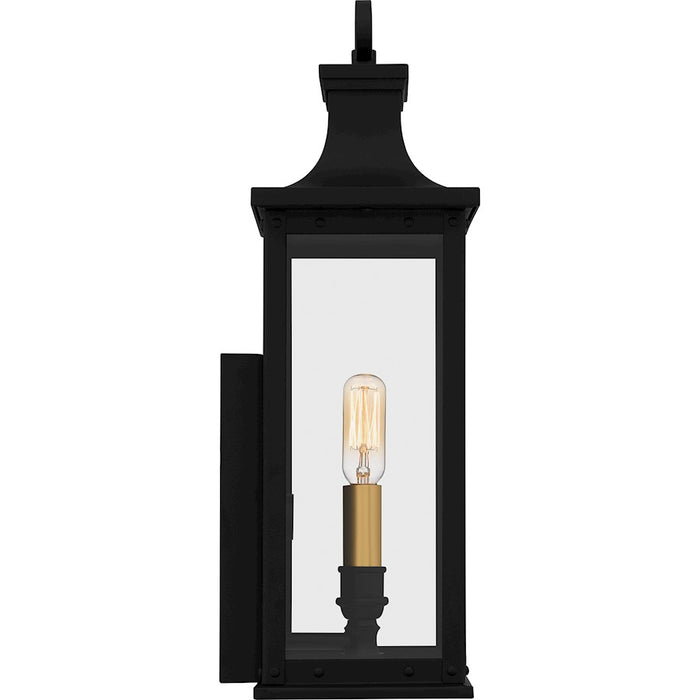 Quoizel Abernathy 1Lt Outdoor Lantern, Black/Clear Tempered Glass