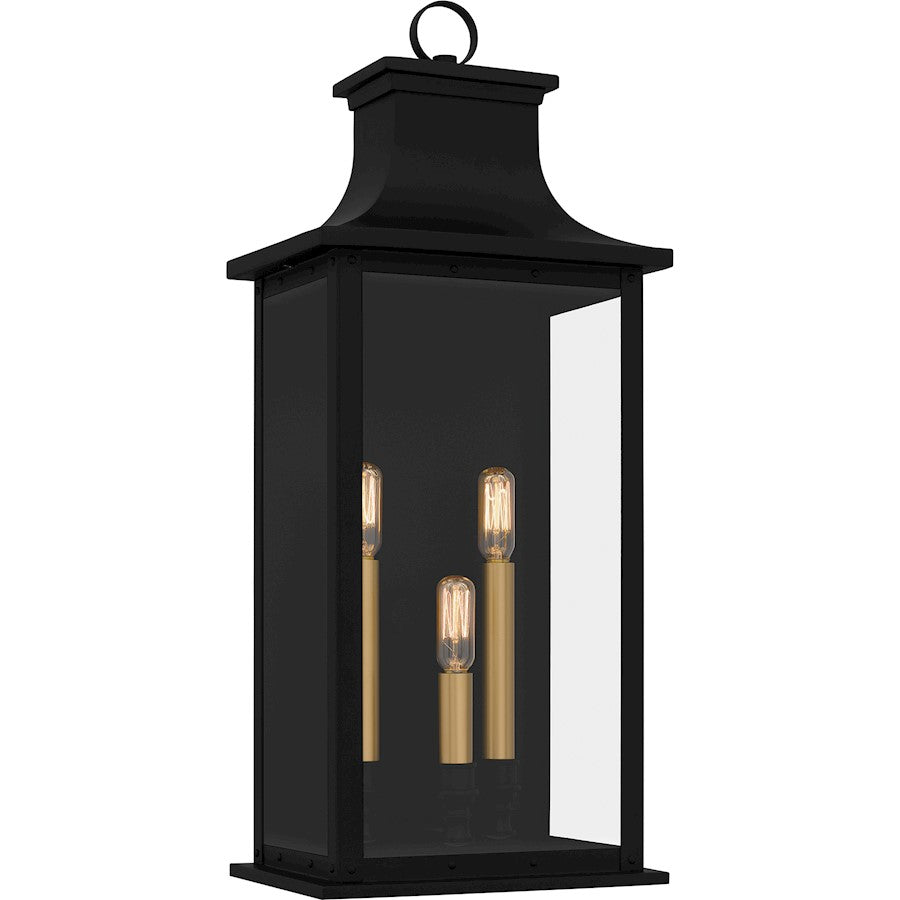 Quoizel Abernathy 3 Light Outdoor Lantern, Matte Black/Glass - ABY8409MBK