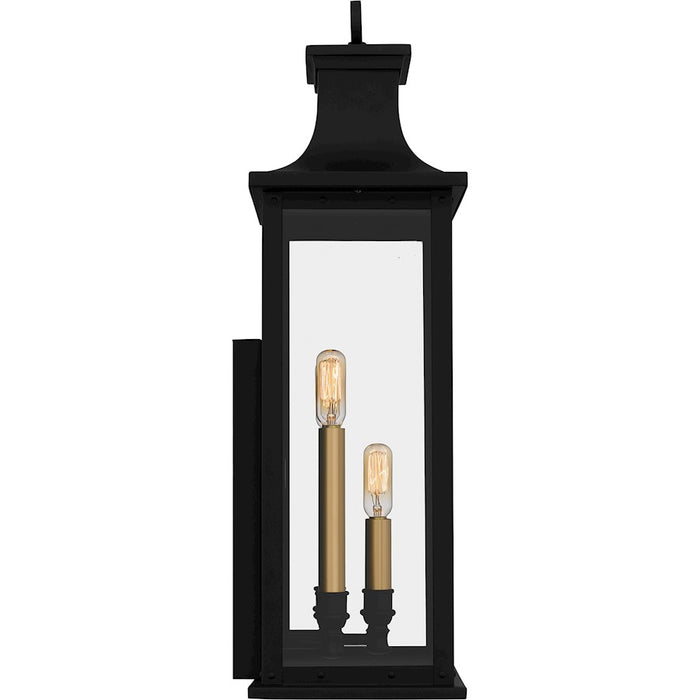 Quoizel Abernathy 3 Light Outdoor Lantern, Matte Black/Glass