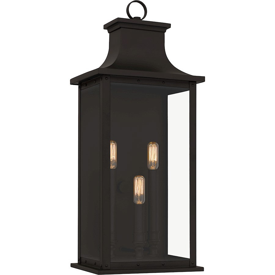 Quoizel Abernathy 3 Light Outdoor Lantern, Old Bronze/Glass - ABY8409OZ