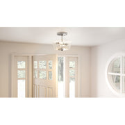 Quoizel Acacia 2 Light Semi-Flush Mount, Brushed Nickel/Clear Water