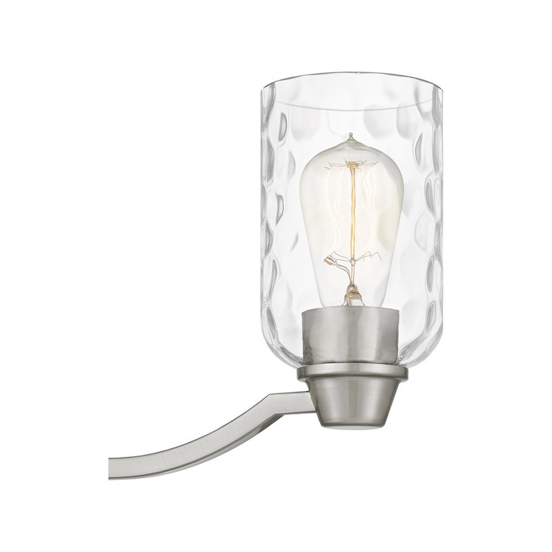 Quoizel Acacia 3 Light Chandelier, Brushed Nickel/Clear Water