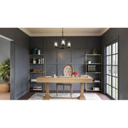 Quoizel Acacia 3 Light Chandelier, Matte Black/Clear Water