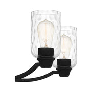 Quoizel Acacia 5 Light Chandelier, Matte Black/Clear Water