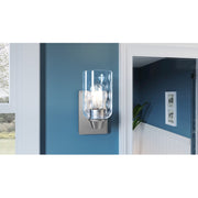 Quoizel Acacia 1 Light Wall Sconce, Brushed Nickel/Clear Water