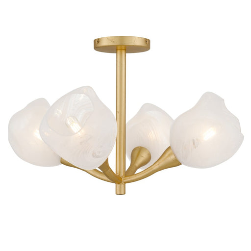 Quoizel Adelyn 4-Lt Gold Leaf Semi-Flush Mount, Gold Leaf - ADEL1722GFL