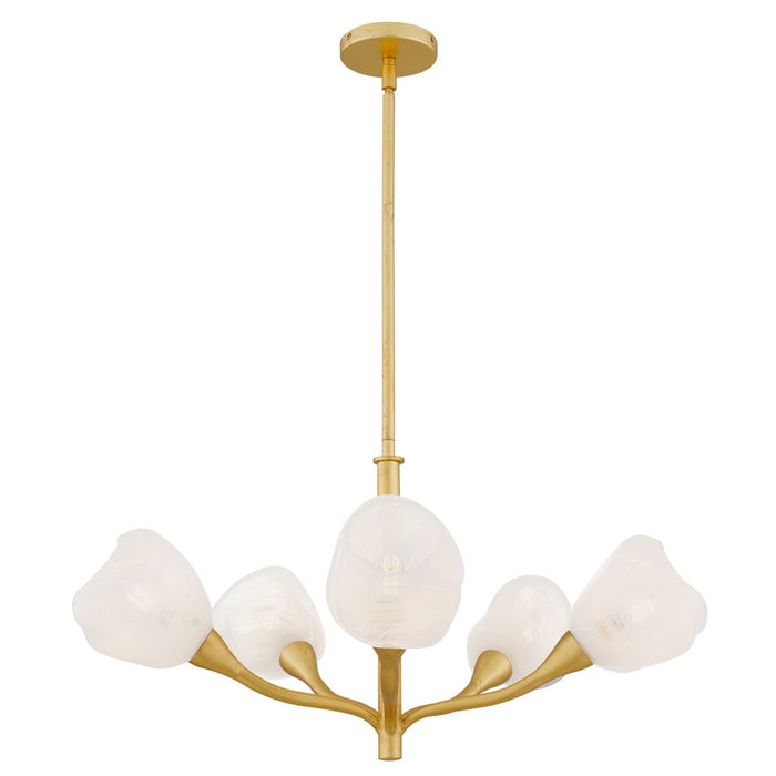 Quoizel Adelyn 5-Lt Gold Leaf Chandelier, Gold Leaf - ADEL5030GFL