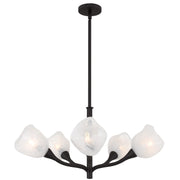 Quoizel Adelyn 30in 5-Light Chandelier | Floral Oil Rubbed Bronze and Clear Alabaster Glass | Dining Room & Bedroom | Model ADEL5030OI