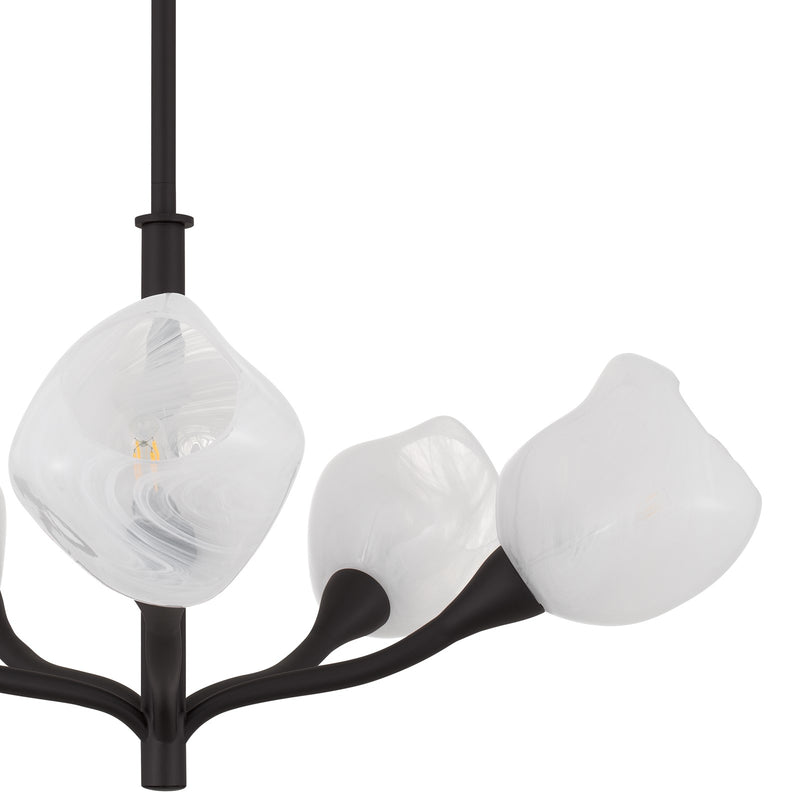 Quoizel Adelyn 30in 5-Light Chandelier | Floral Oil Rubbed Bronze and Clear Alabaster Glass | Dining Room & Bedroom | Model ADEL5030OI
