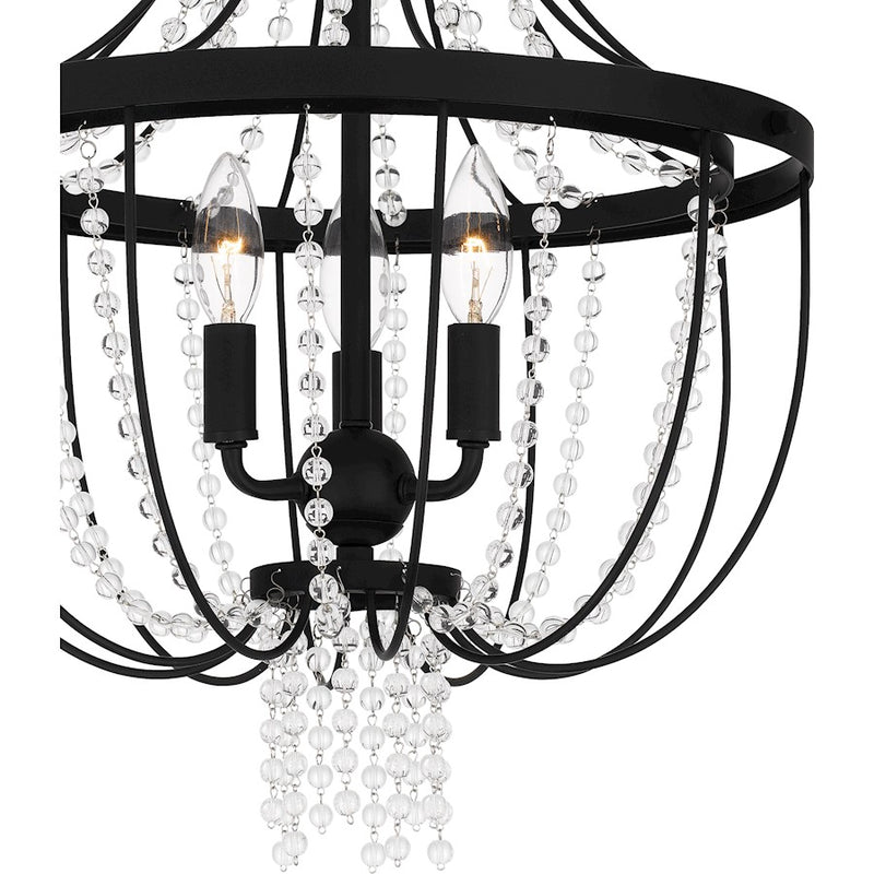 Quoizel Adelaide 3 Light Semi-Flush Mount, Matte Black