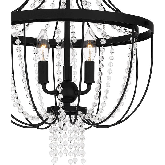 Quoizel Adelaide 3 Light Semi-Flush Mount, Matte Black