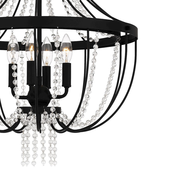 Quoizel Adelaide 4 Light Pendant, Matte Black