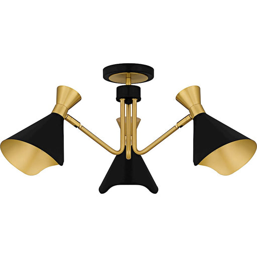 Quoizel Arden 3Light Semi-Flush Mount, Matte Black/Metal