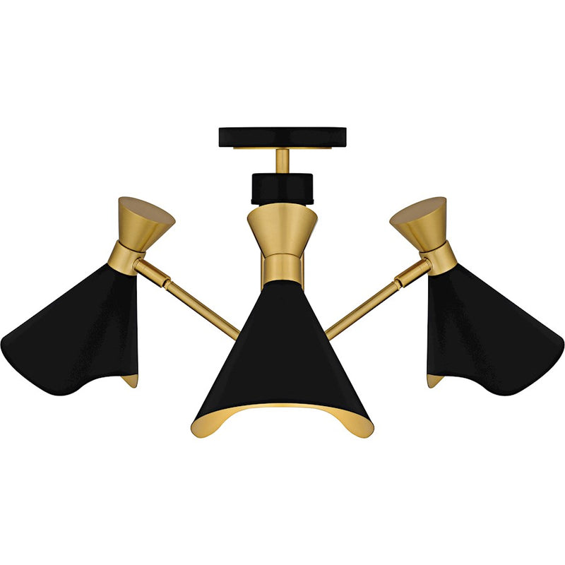 Quoizel Arden 3Light Semi-Flush Mount, Matte Black/Metal