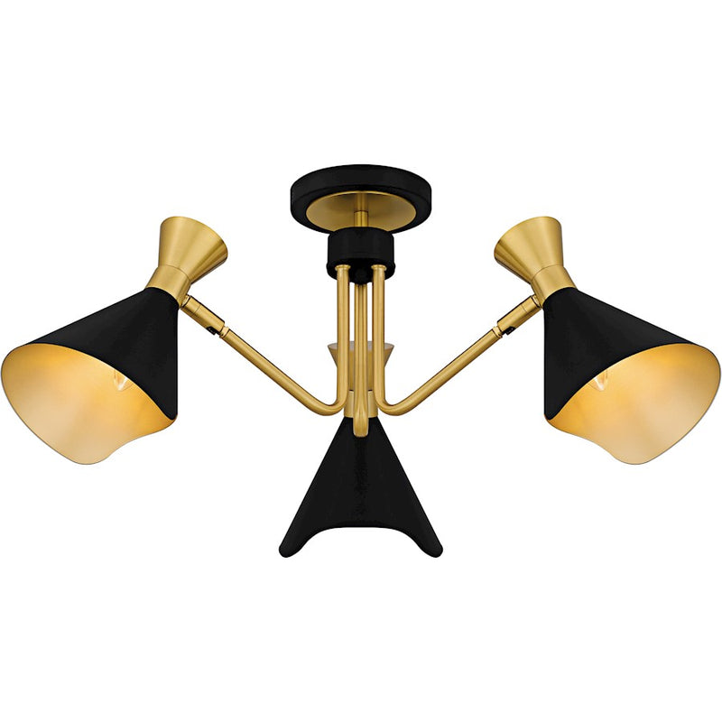 Quoizel Arden 3Light Semi-Flush Mount, Matte Black/Metal