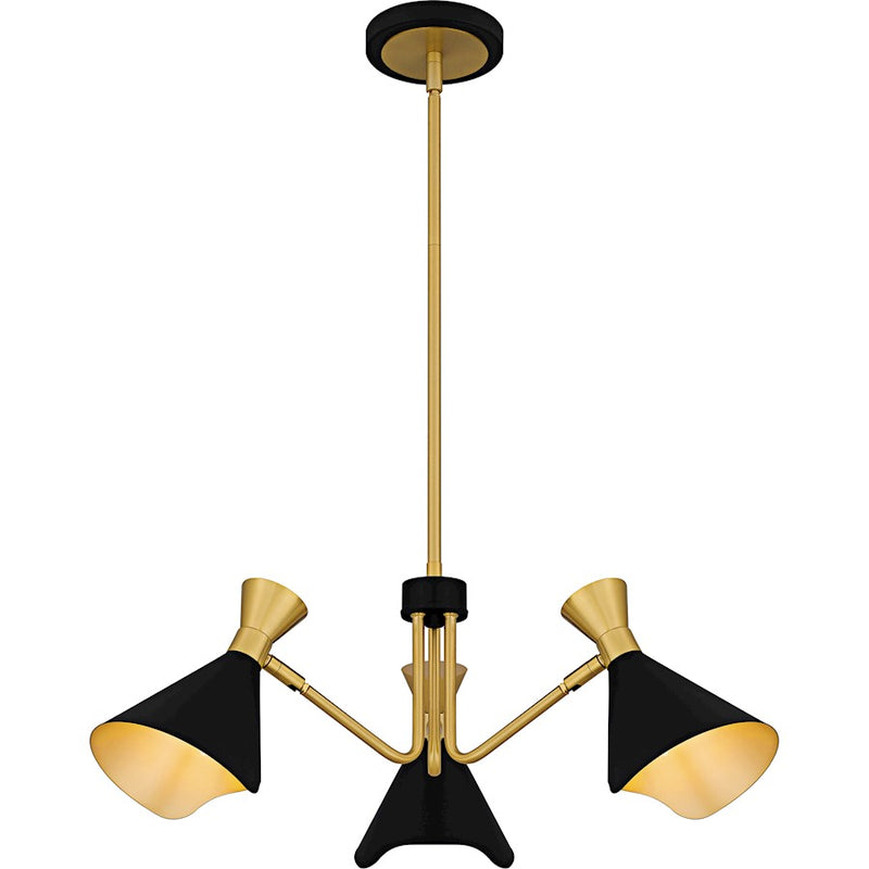 Quoizel Arden 3Light Chandelier, Matte Black/Metal - ADN5026MBK