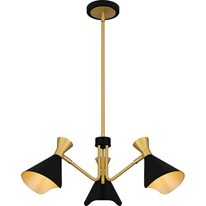 Quoizel Arden 3Light Chandelier, Matte Black/Metal - ADN5026MBK