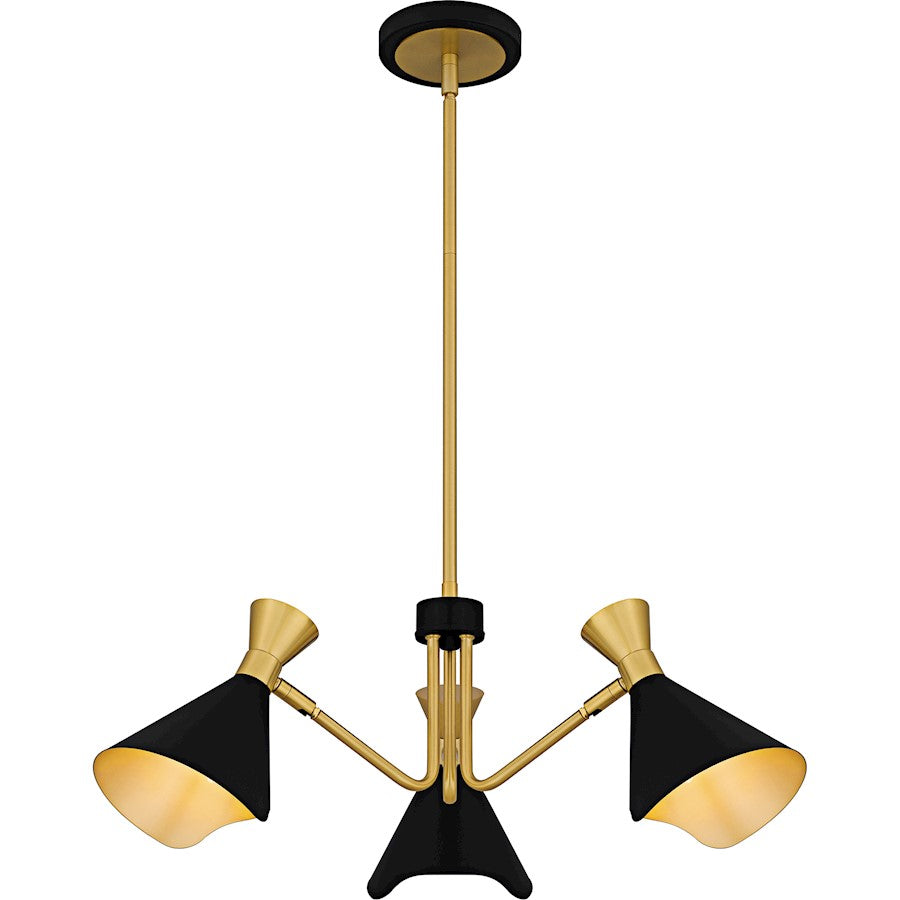 Quoizel Arden 3Light Chandelier, Matte Black/Metal - ADN5026MBK