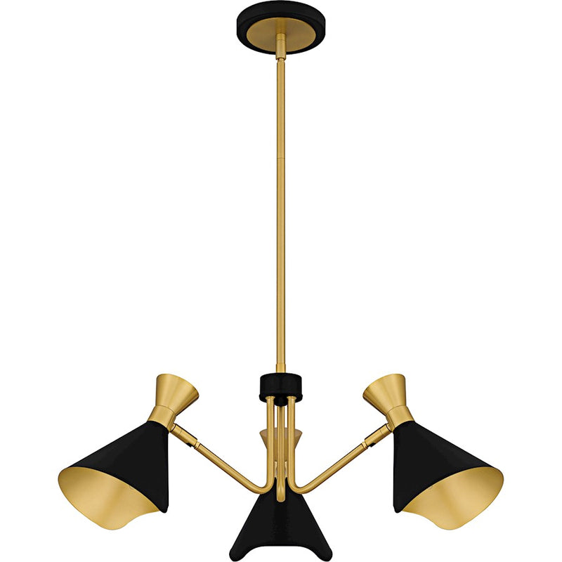 Quoizel Arden 3Light Chandelier, Matte Black/Metal