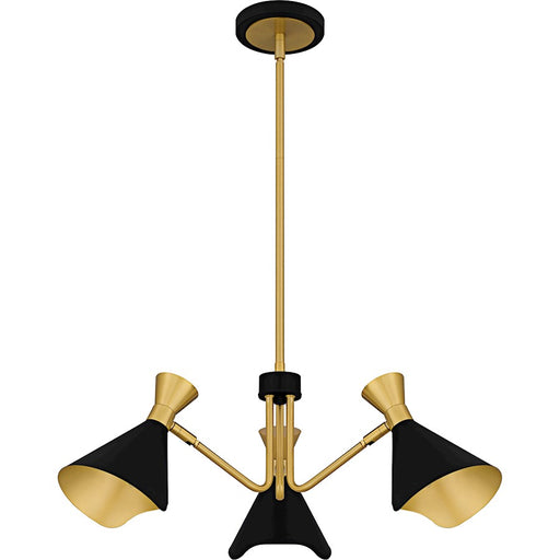 Quoizel Arden 3Light Chandelier, Matte Black/Metal