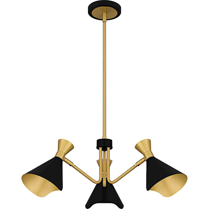 Quoizel Arden 3Light Chandelier, Matte Black/Metal
