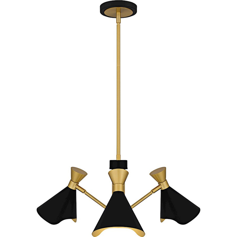 Quoizel Arden 3Light Chandelier, Matte Black/Metal
