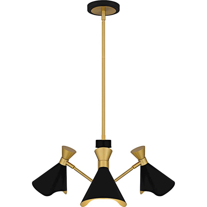 Quoizel Arden 3Light Chandelier, Matte Black/Metal