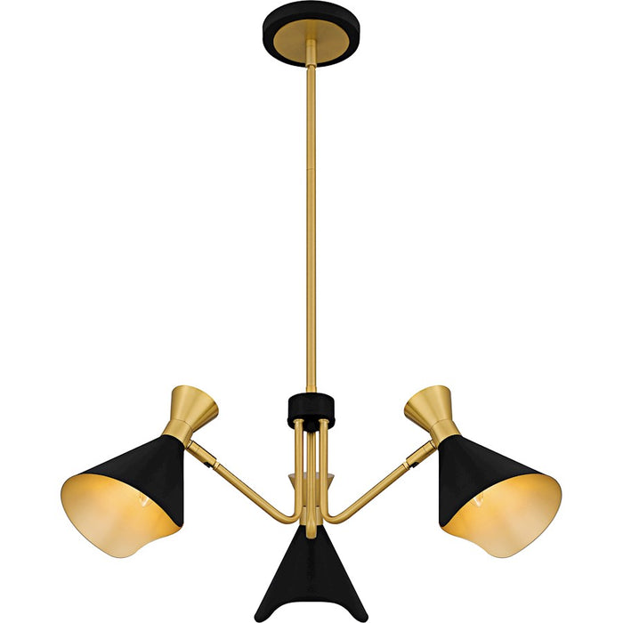 Quoizel Arden 3Light Chandelier, Matte Black/Metal