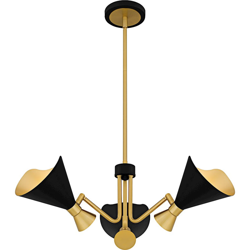 Quoizel Arden 3Light Chandelier, Matte Black/Metal