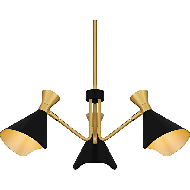 Quoizel Arden 3Light Chandelier, Matte Black/Metal