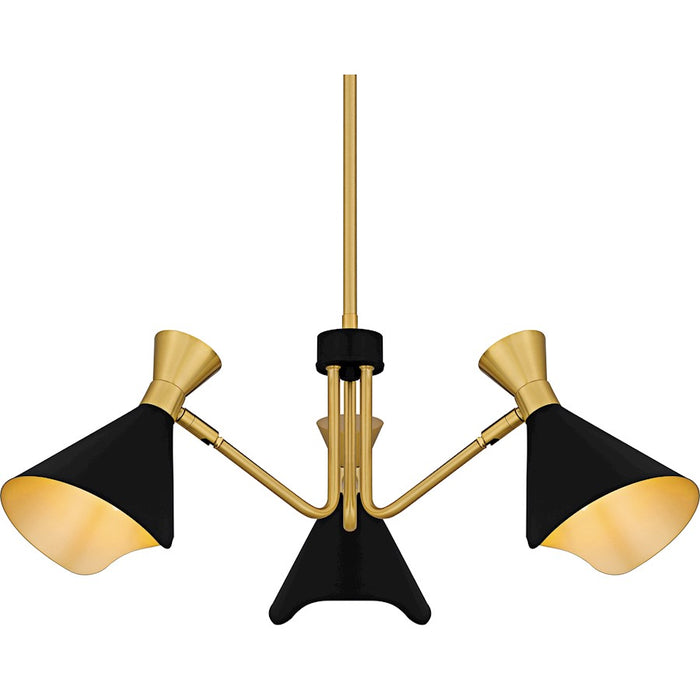 Quoizel Arden 3Light Chandelier, Matte Black/Metal