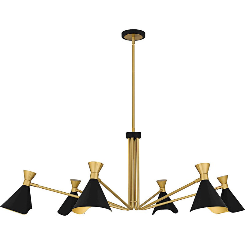 Quoizel Arden 6Light Chandelier, Matte Black/Metal