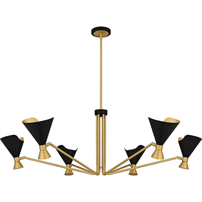 Quoizel Arden 6Light Chandelier, Matte Black/Metal