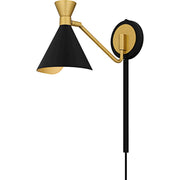 Quoizel Arden 1Light Wall Sconce, Matte Black/Metal - ADN8706MBK