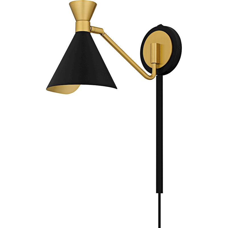 Quoizel Arden 1Light Wall Sconce, Matte Black/Metal
