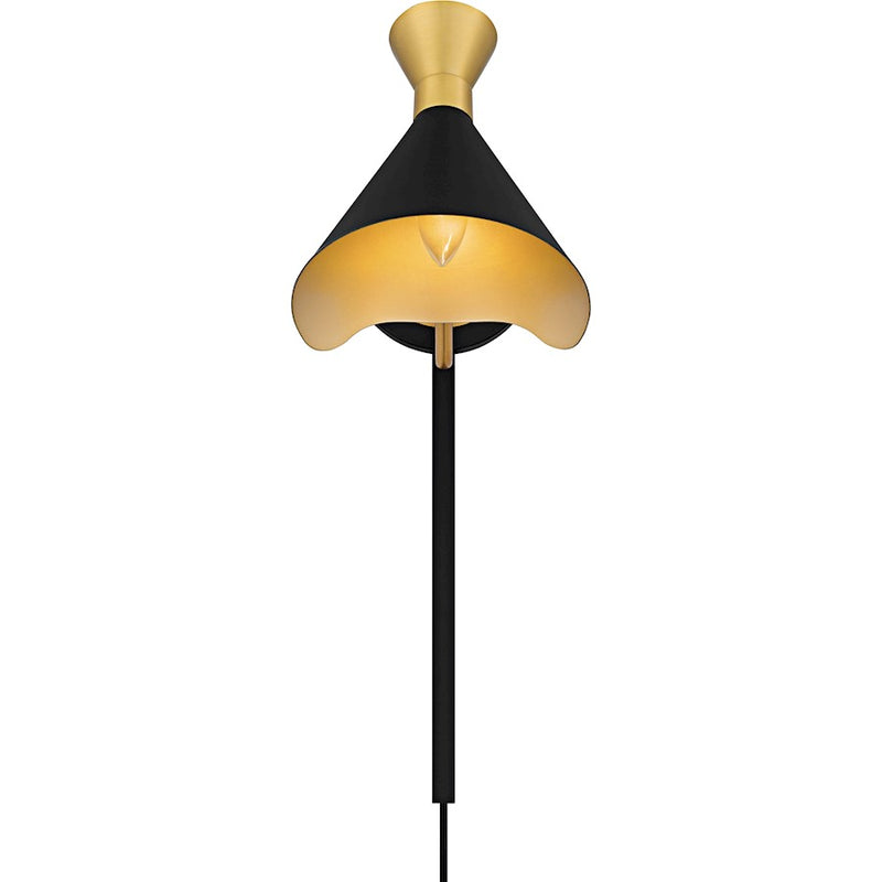 Quoizel Arden 1Light Wall Sconce, Matte Black/Metal