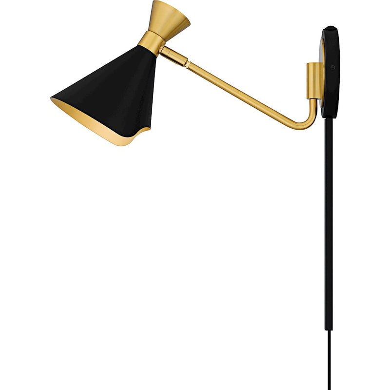 Quoizel Arden 1Light Wall Sconce, Matte Black/Metal