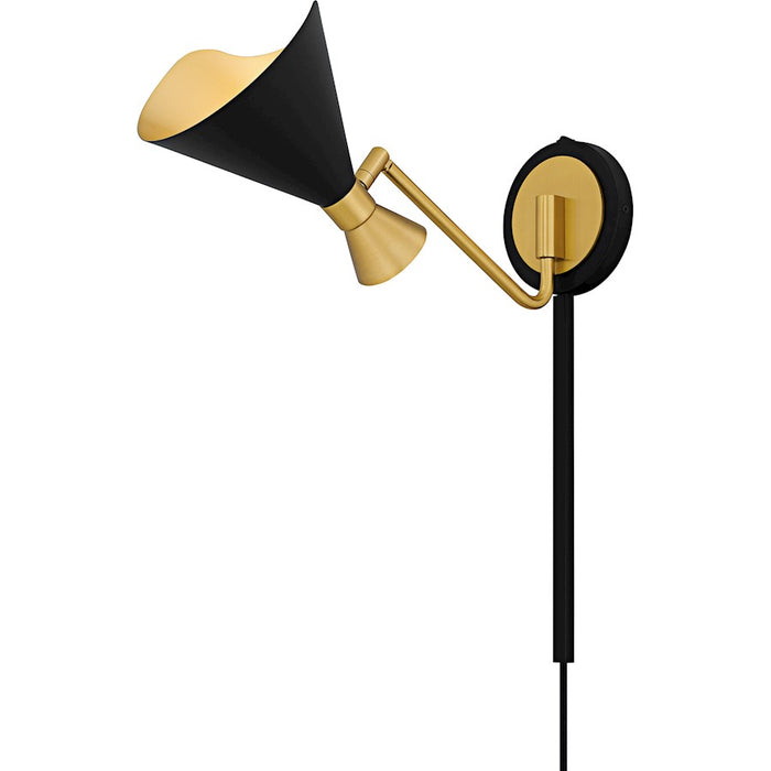 Quoizel Arden 1Light Wall Sconce, Matte Black/Metal