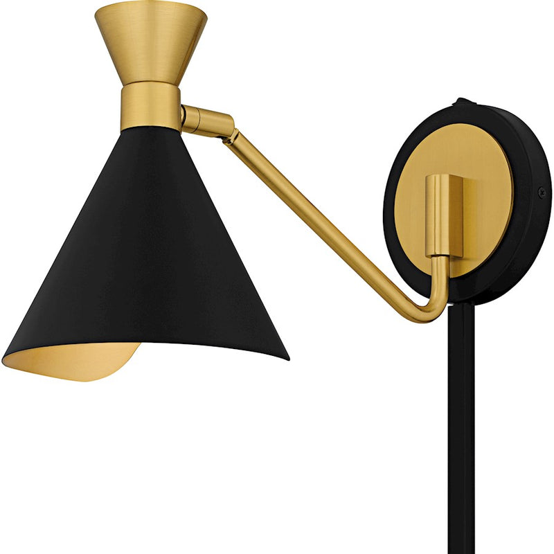 Quoizel Arden 1Light Wall Sconce, Matte Black/Metal