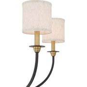 Quoizel Audley 26in 5-Light Chandelier | Traditional Old Bronze and Beige Fabric | Dining Room & Foyer | 26 x 26 x 25.75 in | Model ADY5005OZ