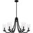 Quoizel Allard 6Light Chandelier, Matte Black/Clear Water Glass