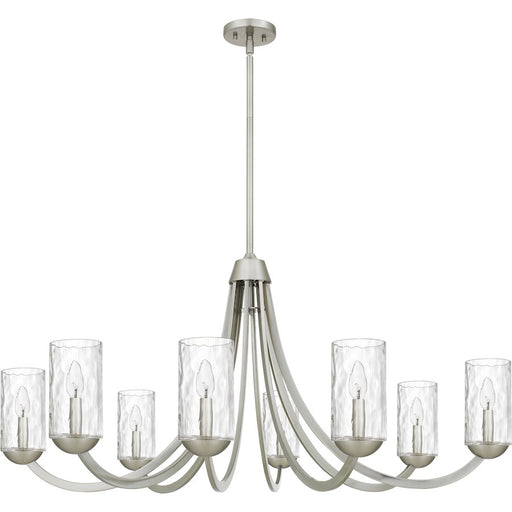 Quoizel Allard 8Light Chandelier, Brushed Nickel/Clear Water Glass