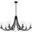 Quoizel Allard 8Light Chandelier, Matte Black/Clear Water Glass