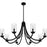 Quoizel Allard 8Light Chandelier, Matte Black/Clear Water Glass