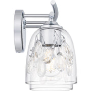 Quoizel Ansley 16in 2-Light Vanity Light | Glam Polished Chrome and Clear Glass | Bathroom Vanity & Powder Room | 16 x 6.25 x 8.25 in | Model ALE8616C