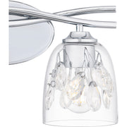 Quoizel Ansley 16in 2-Light Vanity Light | Glam Polished Chrome and Clear Glass | Bathroom Vanity & Powder Room | 16 x 6.25 x 8.25 in | Model ALE8616C